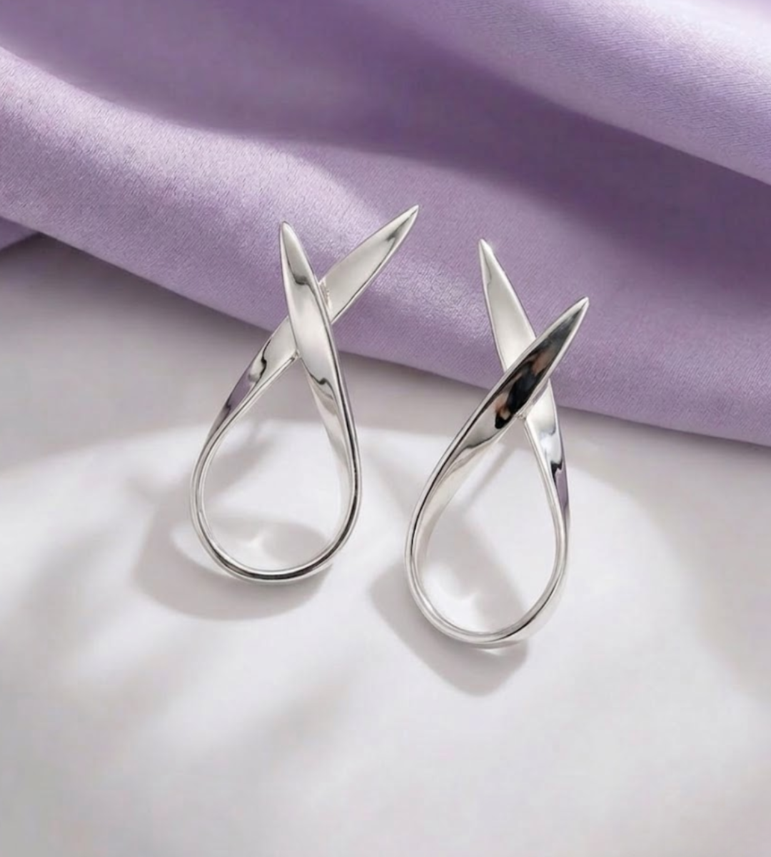 edele twisted silver ribbon earrigns 2