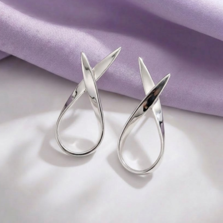 edele twisted silver ribbon earrigns 2