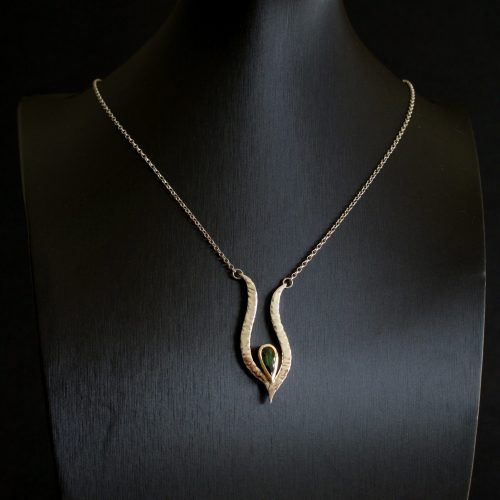 Liri jewellery sale silver gold and green tourmaline necklace