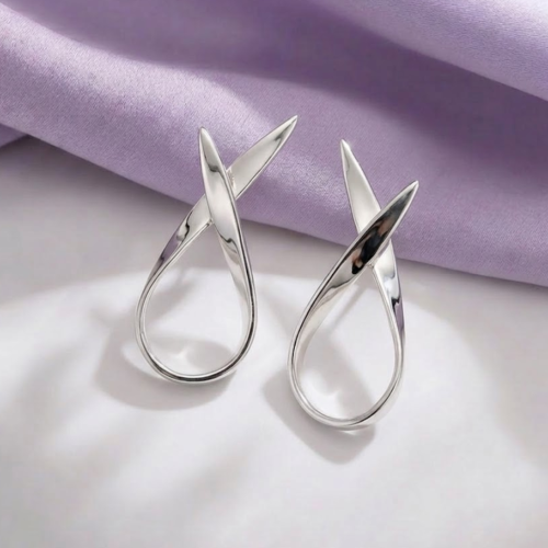 edele twisted silver ribbon earrigns 2