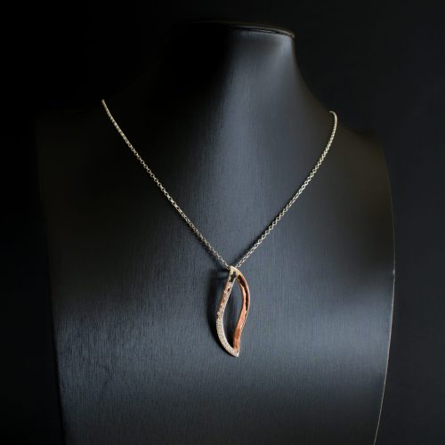 liri jewellery sale silver rose gold and diamond necklace